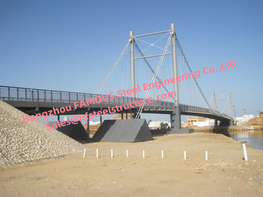 CHINA Cabo de aço da ponte de suspensão do fardo da plataforma concreta ficado com apoio duplo do veículo dos pedestres da âncora da rocha fornecedor